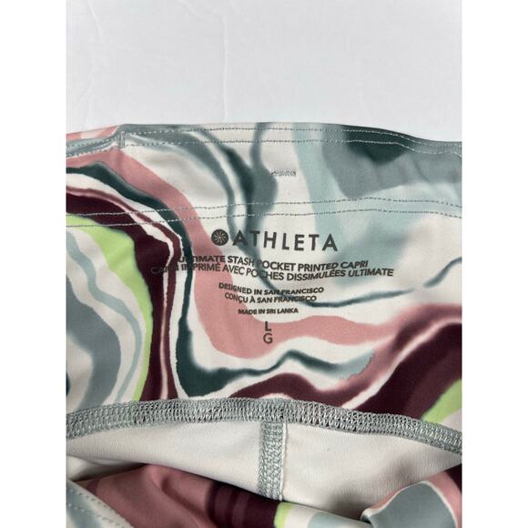Athleta Ultimate Stash Pocket Capri Swirl Leggings Large - Picture 3 of 12
